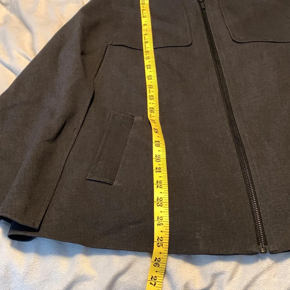 Halogen size small dark gray menswear military style sleeveless cape zip up - Picture 11 of 11